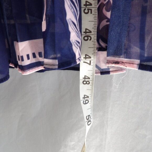 Han Queen Printed Long Sleeve Lined Pleated Dress |‎ medium - Picture 15 of 15